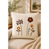 SEVMİŞ HOME Dekoratif Punch Kırlent Kılıfı Keten Kumaş Gizli Fermuarlı 43x43