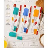 Sevora Home Silikon Spatula ve Yağlama Fırçası 2'li Seti Isıya Dayanıklı Kek Pasta Hamur Mutfak Gereci - Yeşil