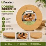 Sevora Home Sunumluk Bambu Döner 30 cm Pizza,peynir,pasta Tabağı
