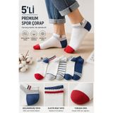 SEVORIA 5’li Erkek Yazlık Patik Çorap İnce Pamuk Terletmez Sneaker Spor Çorap