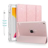 Sevrok iPad 9. Nesil / iPad 8. Nesil / iPad 7. Nesil (10,2 inç, 2021/2020/2019 Model) için Kılıf - İnce Folyo Akıllı Parıltılı Parlak Şeffaf Darbeye Dayanıklı Koruyucu Kılıf