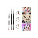 SEVRU Profesyonel Protez Tırnak Fırçası 3'lü Protez Tırnak Fırça Seti, Nail Art