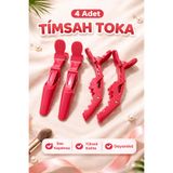 SEVRU SAÇ PENSİ TİMSAH TOKA DRAGON KUAFÖR TOKASI MAKYAJ FÖN DALGA TUTUCU 4 LÜ PROFESYONEL