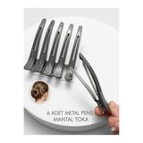SEVRU Timsah Metal Saç Klipsi, 6 Adet Dragon Pens, Kuaför Tokası ve Saç Tutucu