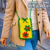 Sevsenka Kurban Bayramına Özel Hediye Çanta – Bayram Bouquet Fiyonk ve Çiçek Motifli Lüks Tasarım Çanta - 155-Kahve