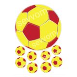 sevvom Sarı Kırmızı Renkli Futbol Topu Resimli Yenilebilir Pasta Kurabiye Üzeri Şeker Kağıt Baskısı