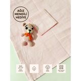 Sevza Kids Çok Amaçlı Müslin Örtü & Battaniye, Ağız Mendili Hediyeli, %100 Pamuk - Pembe