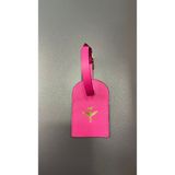 Seyahat Aksesuar Deri Bavul Etiketi - Pembe - Pembe