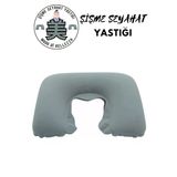 Seyahat Boyun Yastığı Gri Seyahat Boyun Yastığı Ortopedik Araç Şişme Yastık Pratik Taşınabilir