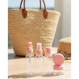 Seyahat İçin 30 ml 5 Li Banyo Şişe Seti Çantalı Şeffaf Tasarım ve Sızdırmaz Kapak