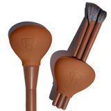 Seyahat için Orijinal brush bubble Silikon Makyaj Fırçası Kapakları, Makyaj Çantasını korumak için Fırçalar için Saklama ve Düzenleyici Kılıf, Tekli ve Çoklu Kesim için Evrensel Tasarım, Kahverengi,
