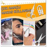 Seyahat Makası Pratik Çok Amaçlı Kesici Erkek Bıyık Sakal Kağıt Kesme Makası Katlanır Küçük Makas