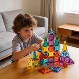 Seyahat Tipi Metal Kutulu Mini Magnetic Yapı Blokları 3D Puzzle 45 Parça