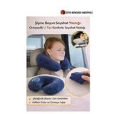 Seyahat Yastığı Şişme Boyun U Tipi Ortopedik Şişirilebilir Yolcu Uyku Yastığı Lacivert