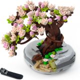 Seyaom Bonsai Ağacı Sukulent/Sakura Saksı Bitki Yapı Blokları Seti, Hediyeler için Yapay Çiçek İnşaat Kitleri, Yetişkinler/Gençler için Kendin Yap Buket Yapı Tuğlaları (Sakura)