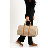 Seyehat Spor Çantası 38 Lt Kabin Boy Valiz 48*35 cm El Valizi Vegan Deri Unisex 48*35 cm Suni Deri - Krem