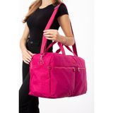 Seyehat Spor Çantası Kabin Boy Valiz 45*35 cm Omuz ve Çapraz Askılı Hafif Klinkır Çanta Su Itici - Pembe