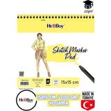 Seyfi Kırtasiye 15X15 cm Eskiz Kara Kalem Çizim Defteri 200 gr 40 Sayfa Herboy - Beyaz