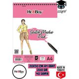 Seyfi Kırtasiye 20X30 cm A4 Eskiz Kara Kalem Çizim Defteri 200 gr Telli 40 Sayfa Herboy - Beyaz - 1