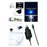 Seyfi Kirtasiye 25W TYPE C - TYPE C şarj aleti adaptör ve 1 metre kablo 3 A AC 110-240V samsung iphone ipad SİYAH