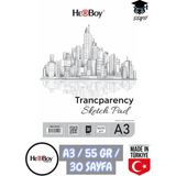 Seyfi Kırtasiye 30X40 cm A3 Aydınger Defteri 55 gr 30 Sayfa Telli 39700 Herboy - Beyaz - 1 - Eskiz