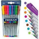 Seyfi Kırtasiye 8 Renk 1.0 mm Tükenmez Kalem Paketli 8 Parça Triball Pensan