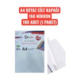 Seyfi Kırtasiye A4 BEYAZ CİLT KAPAĞI 160 MİKRON 100 ADET (1 PAKET)