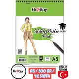 Seyfi Kırtasiye A5 Eskiz Kara Kalem Çizim Defteri 200 gr Telli 40 Sayfa Herboy - Beyaz - 1