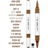 Seyfi Kırtasiye Art-X Çift Uçlu Akrilik Marker Çizim Kalemi Krem Kahve Renk Kalıcı Mürekkep 1-6 mm Uç Kalınlıkları