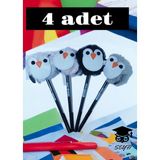 Seyfi Kırtasiye Eğlenceli Başlıklı Kurşun Kalem Setleri Peluş Figürler Baykuş Unicorn Kediler - standart - Çok Renkli