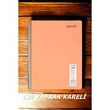 Seyfi Kırtasiye Kareli 120 Yaprak Pastel Renk Telli Defter Beyaz Sayfalı 60 gr Kağıt Plastik Kapak - Renkli - standart