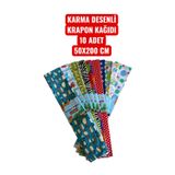 Seyfi Kırtasiye KARMA DESENLİ KRAPON KAĞIDI 10 ADET 50X200 CM GRAPON