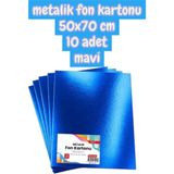 Seyfi Kırtasiye Mavi Metalik Fon Kartonu 50X70 cm 10 Adet