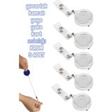 Seyfi Kırtasiye Metal Yuvarlak Kancalı Yoyo Yaka Kart Askılığı Krom 5 Adet - Renkli - standart