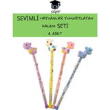 Seyfi Kırtasiye Yumurtlayan Kalem Seti Sevimli Hayvanlar 4 Adet - diğer - Çok Renkli