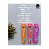 SEYFİKİRTASİYE 0.7 mm Kalem Ucu, 3 Paket 24 Adet, Ultra Polymer, Renkli Kutu, Siyah