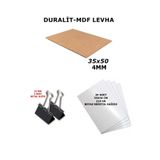 SEYFİKİRTASİYE 1 Adet 35x50 Cm 4mm Duralit , 2 Adet 32 Mm Klips Ve 20 Adet 35x50 Cm Beyaz Bristol 210 gr