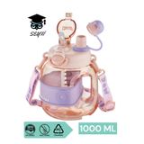 SEYFİKİRTASİYE 1000 ML Çocuk Su Matarası, Çift Kullanım Pipetli, Boyun Askılı, Pembe