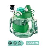 SEYFİKİRTASİYE 1000 ML Çocuk Su Matarası, Çift Kullanım Pipetli, Boyun Askılı, Yeşil