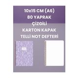SEYFİKİRTASİYE 10x15 CM (A6) 80 YAPRAK ÇİZGİLİ KARTON KAPAK TELLİ NOT DEFTERİ