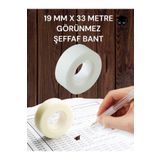 SEYFİKİRTASİYE 19 MM X33 CM ŞEFFAF GÖRÜNMEZ BANT BÜRO BANTI SELEFON BANT