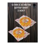 SEYFİKİRTASİYE 2 ADET 12 MM X 33 METRE ŞEFFAF BANT BÜRO BANTI SELEFON BANT