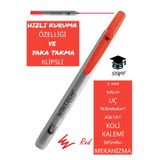 SEYFİKİRTASİYE 2 mm Kalın Uç Permanent Asetat Koli Kalemi, Basmali Mekanizma, Kırmızı