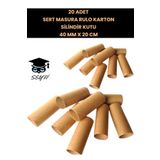 SEYFİKİRTASİYE 20 Adet Sert Masura Rulo Karton Silindir Kutu 40 Mm X 20 Cm 20 Adet