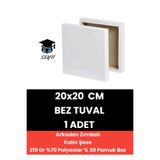SEYFİKİRTASİYE 20X20 cm Bez Tuval Arkadan Zımbalı Tuval Kalın Şase 210 Gr %70 Polyester % 30 Pamuk Bez