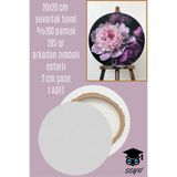 SEYFİKİRTASİYE 20X20 CM yuvarlak tuval %100 pamuk 285 gr arkadan zımbalı astarlı 2 cm şase 1 ADET