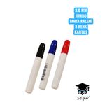 SEYFİKİRTASİYE 3.0 MM Jumbo Tahta Kalemi, Basmali Değiştirilebilir Kartuşlu, 3 Renk Kartuş