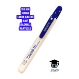 SEYFİKİRTASİYE 3.0 MM Jumbo Tahta Kalemi, Basmali, Değiştirilebilir Kartuşlu, Mavi