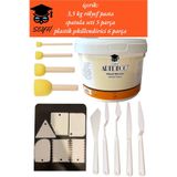 SEYFİKİRTASİYE 3,5 kg ARTDECO rölyef pasta spatula seti 5 parça plastik şekillendirici 6 parça rölyef macunu seti