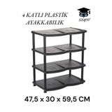 SEYFİKİRTASİYE 4 KATLI SİYAH AYAKKABILIK PLASTİK DEMONTE Ürün Ölçüleri: 47,5 x 30 x 59,5 CM